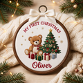 Personalized My First Christmas Baby Teddy Bear Christmas Tree Gifts Embroidered Ornament