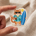 Skateboarding Tabby Cat Sunglasses embroidered patch in 3" — front view