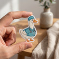 Duck Nurse Scrubs Stethoscope Cute Goose embroidered iron on patch — front view