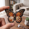 Autumn Butterfly Moon Pumpkin Floral Botanical Fall Harvest embroidered iron on patch — front view