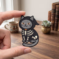 Halloween Skeleton Cat Costume Cute Kawaii embroidered iron on patch — front view