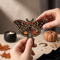 Halloween Luna Moth Pumpkin Floral Celestial Moon Spider Web Iron On Embroidered Patch — Iron-on patch