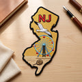 New Jersey State NJ Seagull Ferris Wheel Horseshoe Crab Boardwalk Iron On Embroidered Patch — Iron-on patch