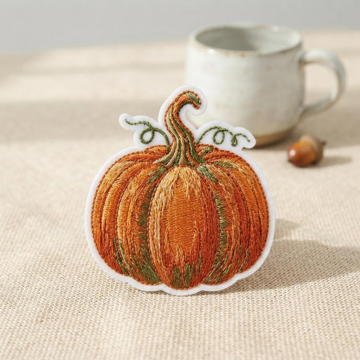 Fall Pumpkin Harvest Autumn Vine Iron On Embroidered Patch