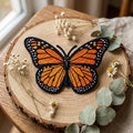 Monarch Butterfly Iron On Embroidered Patch — Iron-on patch