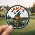 Personalized Golf Bag Golf Course Flag Trees Iron On Embroidered Patch — Iron-on patch