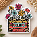 Vintage Soul Cassette Tape Wildflowers Floral Retro Music Iron On Embroidered Patch — Iron-on patch