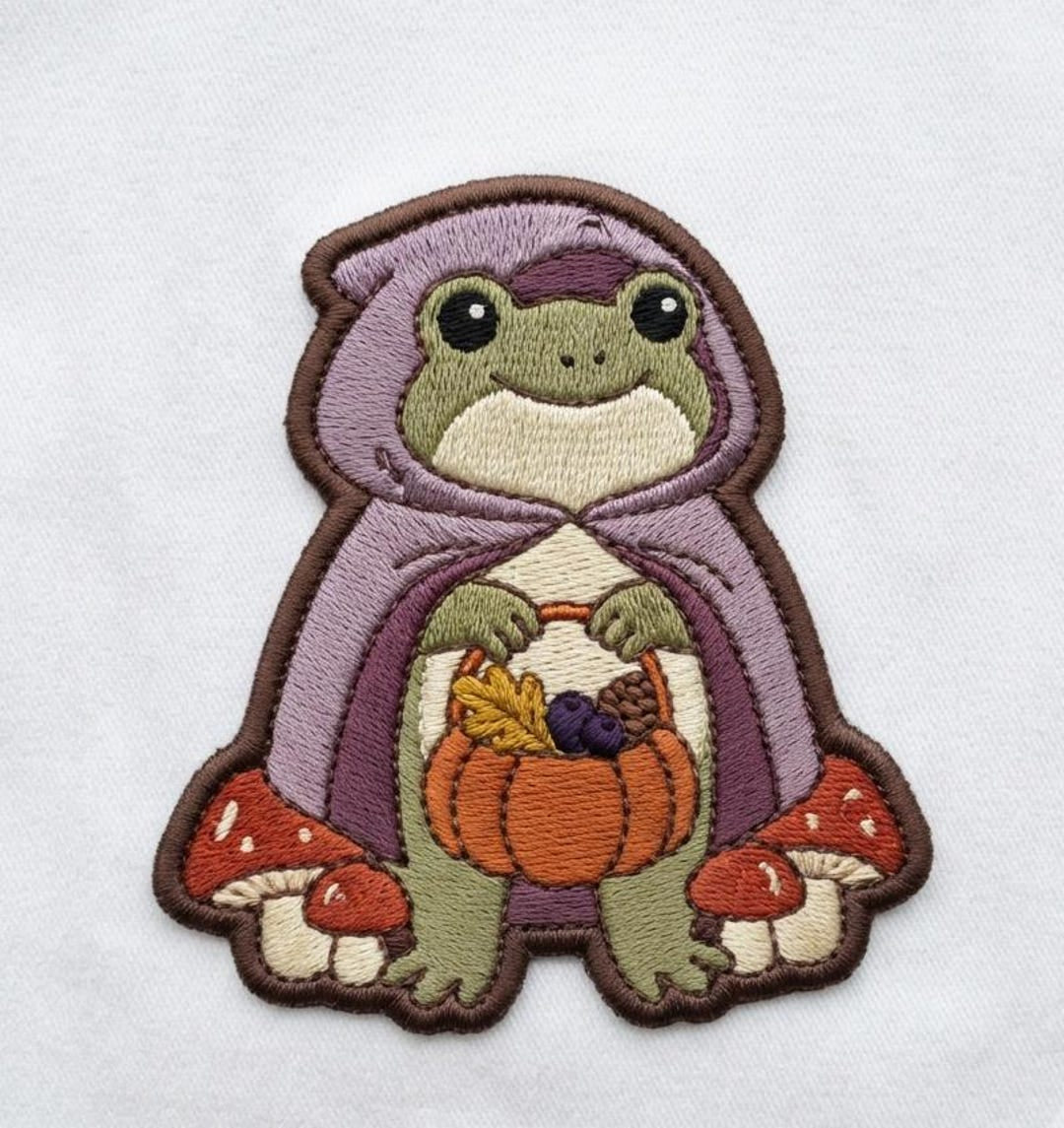 Halloween Witch Frog Pumpkin Mushroom Cape Iron On Embroidered Patch — Iron-on patch