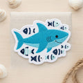Shark With Fish Ocean Animal Iron On Embroidered Patch — Iron-on patch