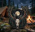 Deer Skull Forest Antler Moon Night Sky Wilderness Iron On Embroidered Patch — Iron-on patch