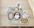 Halloween Ghost Laundry Machine Washing Socks Spooky Cute Iron On Embroidered Patch — Iron-on patch