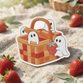 Halloween Ghosts Picnic Basket Strawberry Iron On Embroidered Patch — Iron-on patch