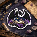 Fantasy Dragon Open Book Castle Moon Roses Bookish Iron On Embroidered Patch — Iron-on patch