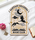 Fantasy Readers Book Club Dragon Moon Open Book Celestial Iron On Embroidered Patch — Iron-on patch