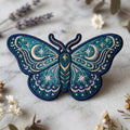 Celestial Butterfly Moon Stars Boho Mystical Iron On Embroidered Patch — Iron-on patch