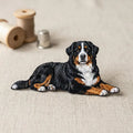 Bernese Mountain Dog Laying Down Iron On Embroidered Patch — Iron-on patch