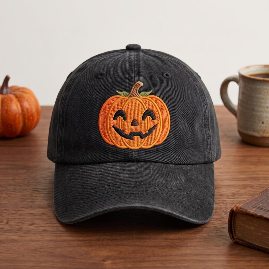 Halloween Jack-O-Lantern Pumpkin Smiling Face Iron On Embroidered Patch — Iron-on patch
