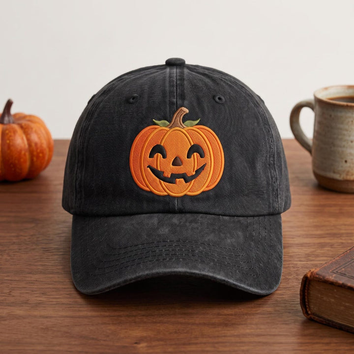 Halloween Jack-O-Lantern Pumpkin Smiling Face Iron On Embroidered Patch — Iron-on patch