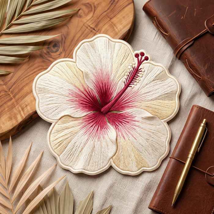 Hibiscus Flower Tropical Floral Iron On Embroidered Patch