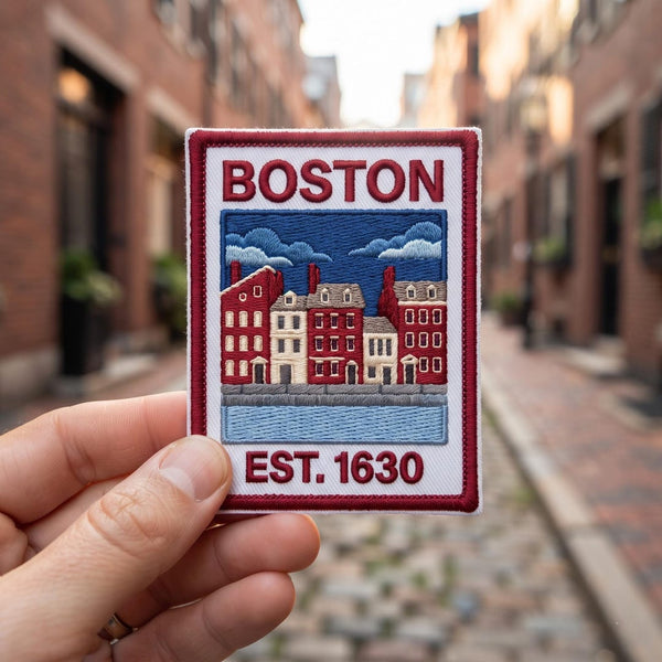 Boston EST Iron On Embroidered Patch — Iron-on patch
