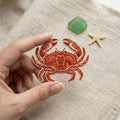 Crab Ocean Coastal Beach Sea Animal Iron On Embroidered Patch — Iron-on patch