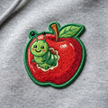 Cute Caterpillar Apple Worm Kawaii Iron On Embroidered Patch — Iron-on patch