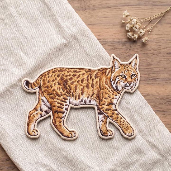 Bobcat Iron On Patch Lynx Wildcat Spotted Wildlife Iron On Embroidered Patch — Iron-on patch