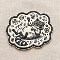 Funny Raccoon Sunglasses Lounging Iron On Embroidered Patch — Iron-on patch