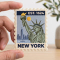 New York Statue of Liberty EST Iron On Embroidered Patch — Iron-on patch