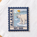 Alaska Polar Bear Glacier Stamp Est 1959 Iron On Embroidered Patch — Iron-on patch