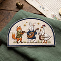 Medieval Animal Musicians Fox Rabbit Goose Folk Band Iron On Embroidered Patch — Iron-on patch