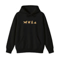 Custom Name Golden Retriever Four Poses embroidered hoodie in Black — front view