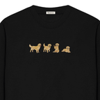 Custom Name Golden Retriever Four Poses embroidered sweatshirt — chest embroidery