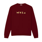 Custom Name Golden Retriever Four Poses embroidered sweatshirt in Marron — chest embroidery