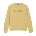 Custom Name Golden Retriever Four Poses embroidered sweatshirt in Sand — chest embroidery