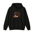 Custom Dog Name Golden Retriever Four Poses Minimal embroidered hoodie in Black — front view