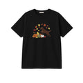 Custom Dog Name Golden Retriever Four Poses Minimal embroidered t-shirt in Black — front view