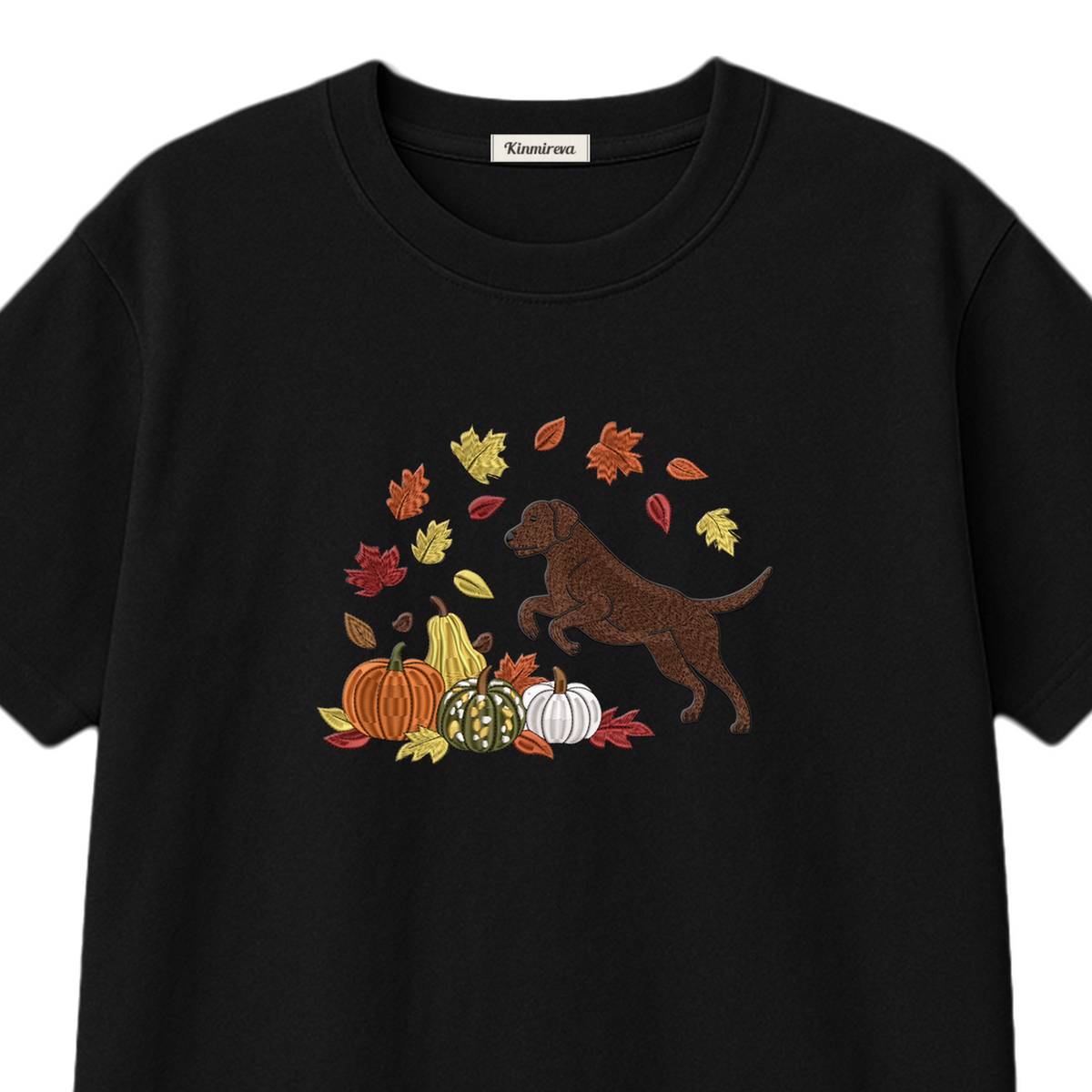 Custom Dog Name Golden Retriever Four Poses Minimal embroidered t-shirt — chest embroidery