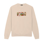 Autumn Cats Pumpkin Patch embroidered sweatshirt in Beige — chest embroidery
