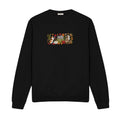 Autumn Cats Pumpkin Patch embroidered sweatshirt in Black — front view