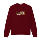 Autumn Cats Pumpkin Patch embroidered sweatshirt in Marron — chest embroidery