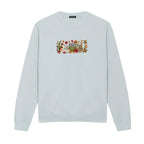 Autumn Cats Pumpkin Patch embroidered sweatshirt in Sports Grey — chest embroidery