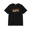Autumn Cats Pumpkin Patch embroidered t-shirt in Black — front view