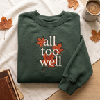 All Too Well Autumn Maple Leaves Serif Lettering embroidered sweatshirt — front view