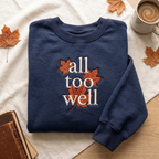 All Too Well Autumn Maple Leaves Serif Lettering embroidered sweatshirt — front view