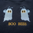 Personalized Boo Bees Ghost Bee Halloween embroidered sweatshirt — front view