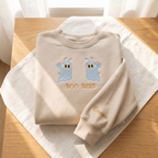 Personalized Boo Bees Ghost Bee Halloween embroidered sweatshirt — front view