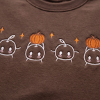 Personalized Cute Kawaii Sprout Characters Pumpkin Fall embroidered sweatshirt — front view
