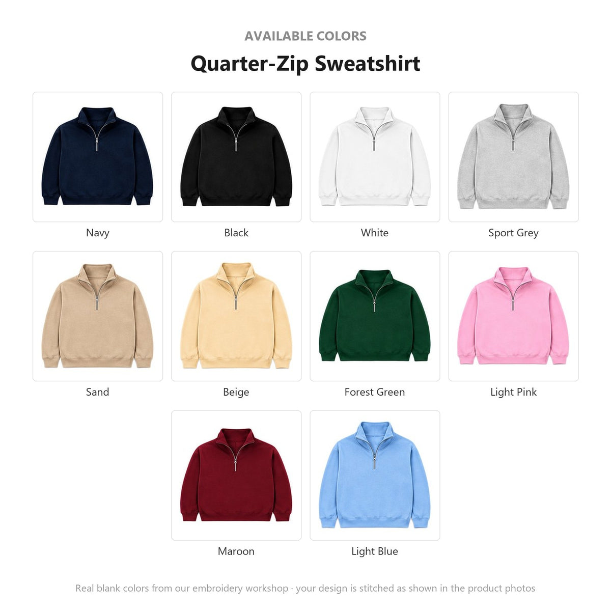 Available colors — real fabric shades of this item