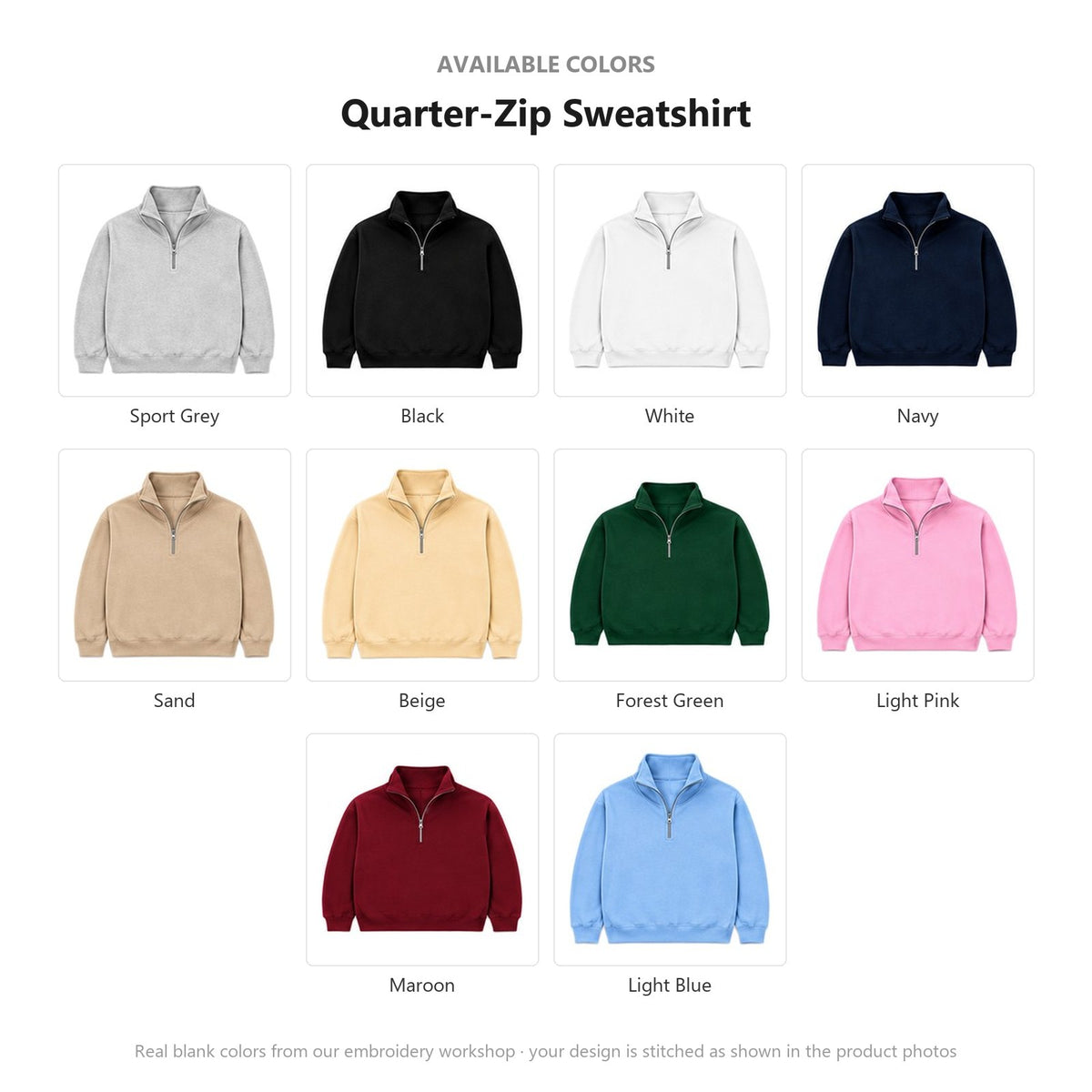 Available colors — real fabric shades of this item